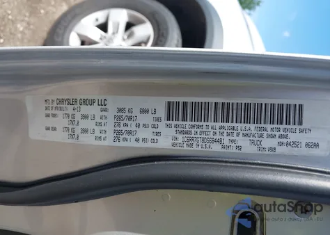 2013 Ram 1500 Slt из США, поврежденный, VIN 1C6RR7GT8DS684481